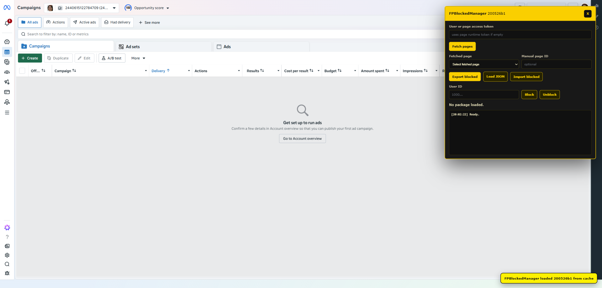 FPBlockedManager running inside Facebook